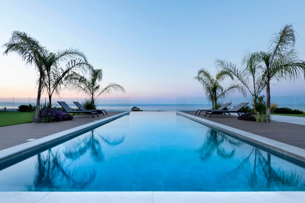 Heated infinity pool