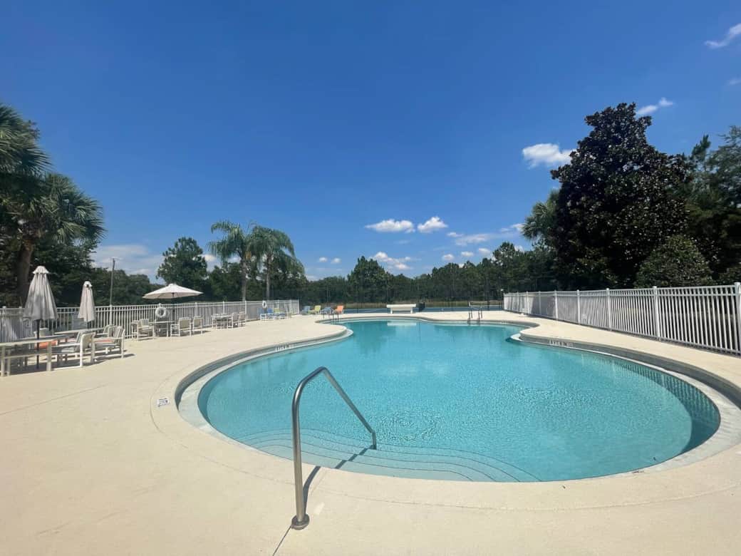 Communal heated pool, just 2 minute walk away