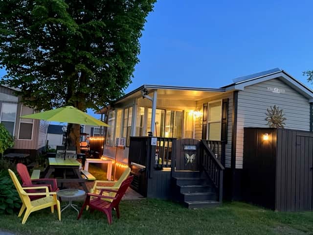 Cottage front - nightview