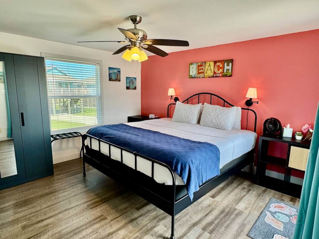Relax in your cozy bedroom with a king sized bed.