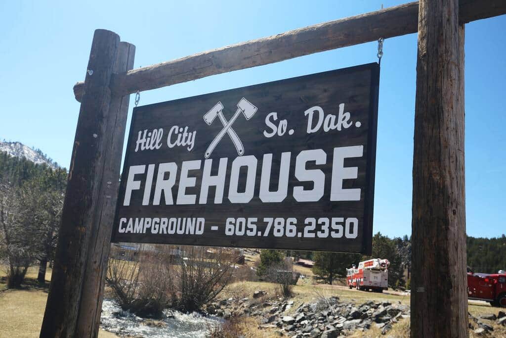 Turn here for Firehouse Campground