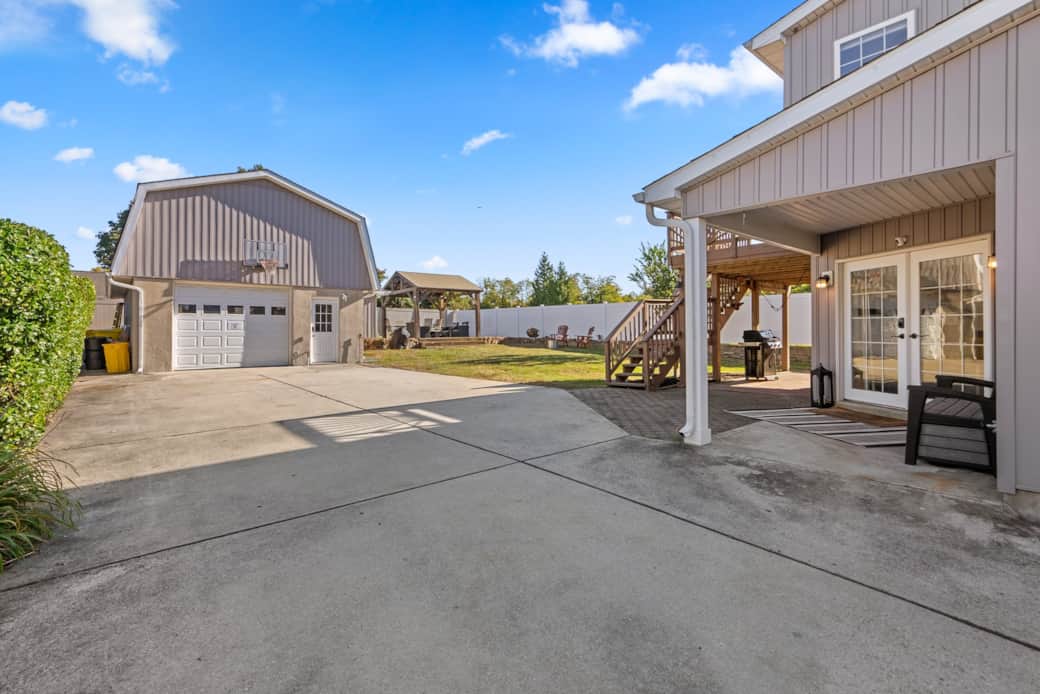 Basketball hoop, yard games, balls, and pickle ball included