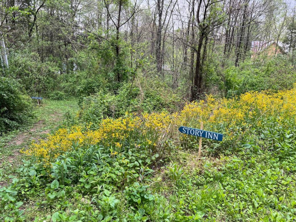Our own private path to the Story Inn!
