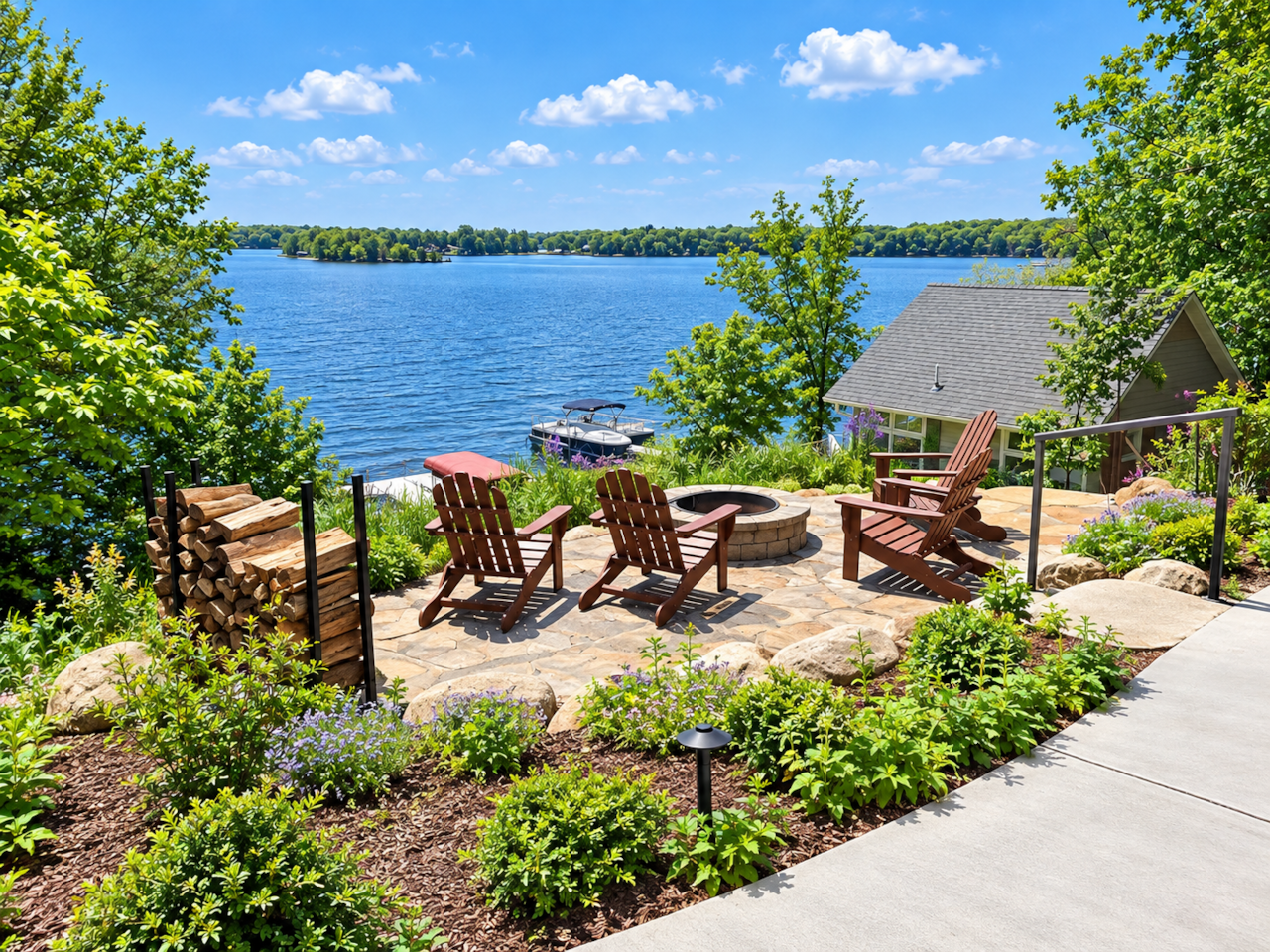 Firepit with Lake view