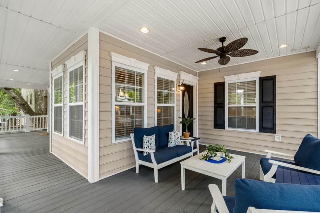 Covered outdoor seating area 