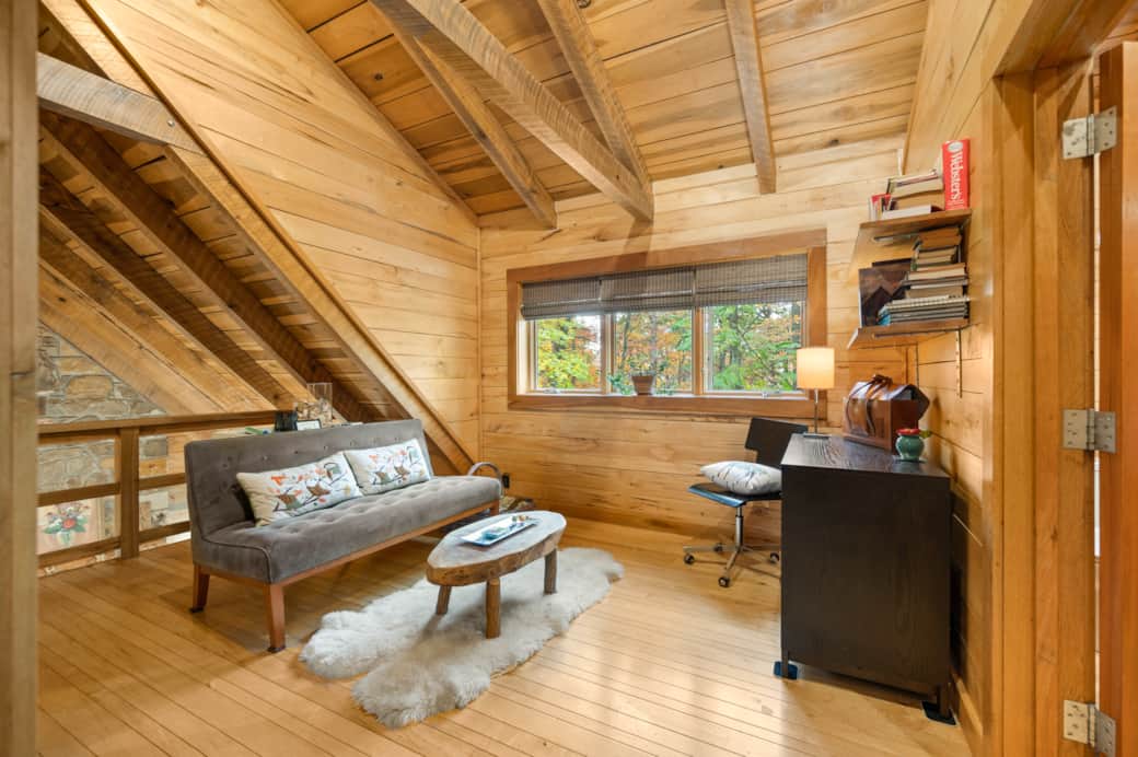 Loft Office desk office chair books shelves