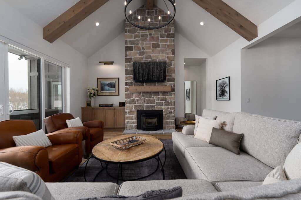 Living Room with Pellet Fireplace