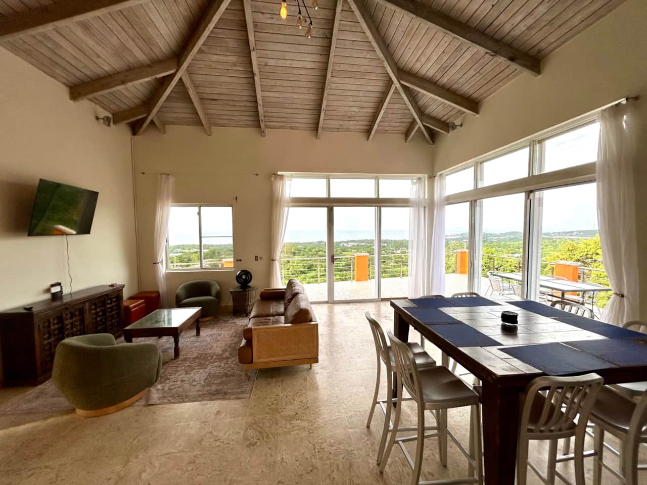 Open concept kitchen, dining, and living room