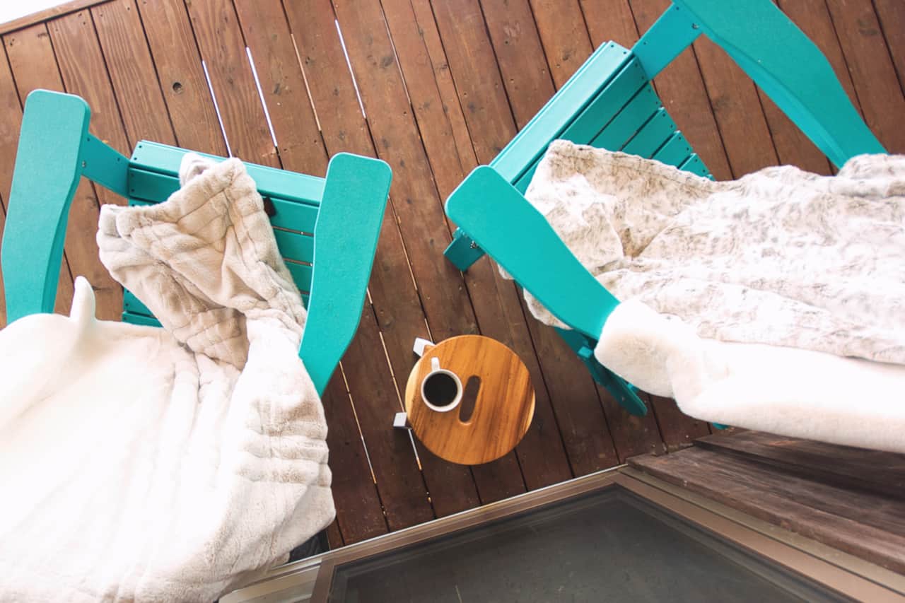 You can sit back and relax while you watch the sun set over the valley from the comfort of the porch