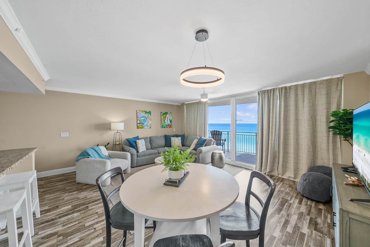 Spacious living room with breath-taking views