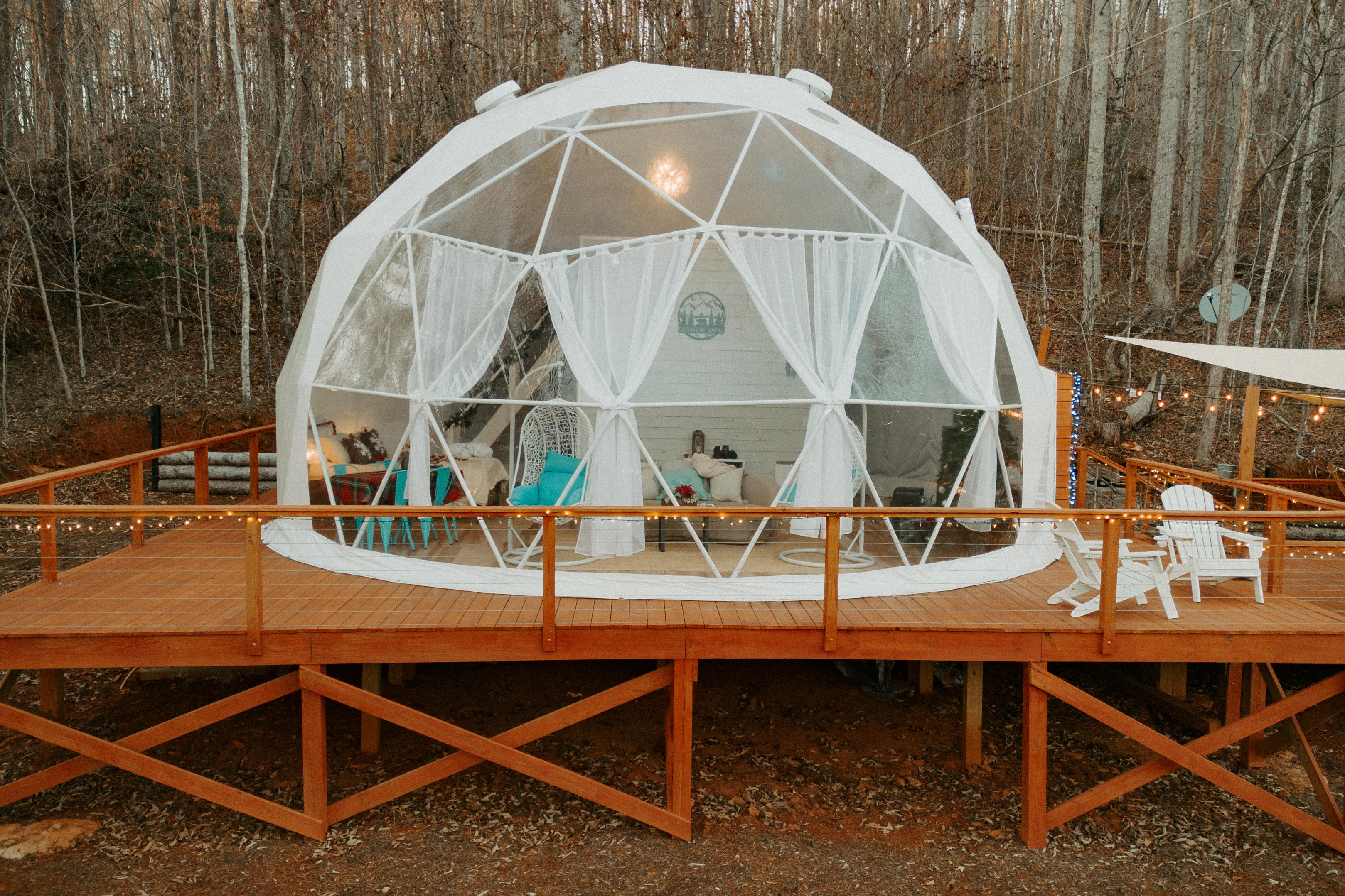 Treetops Dome | Luxury Glamping with Hot Tub near Lake Lure
