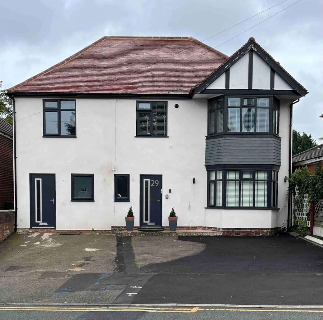 Front view of property with ample parking 