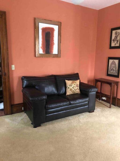 Comfortable sitting room with loveseat