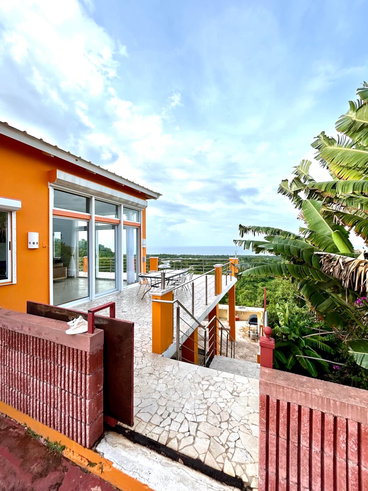 Indoor/Outdoor living with sliding glass doors