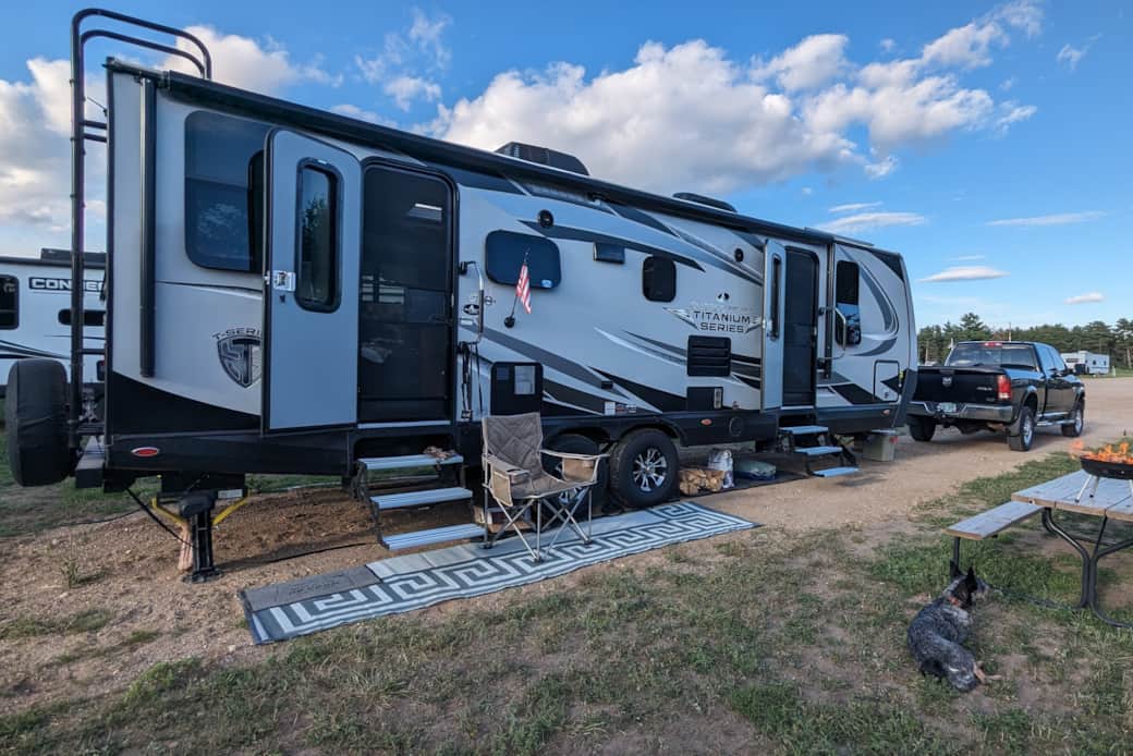 Private bedroom entrance in the front of the camper Private bedroom entrance in the front of the camper