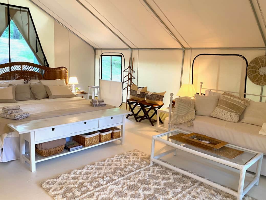 Inside tent Inside tent