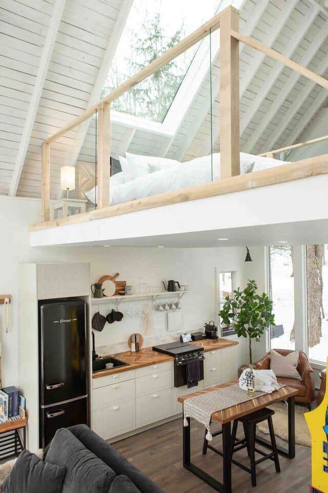 Space saving layout is minimalist with a hygge feel. You won’t miss a thing from home. 
