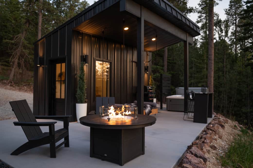 Shed with covered patio