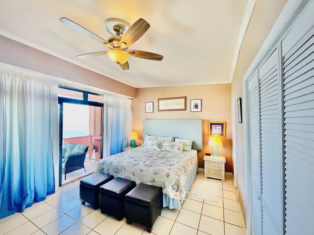 Spacious primary bedroom - king-sized bed!
