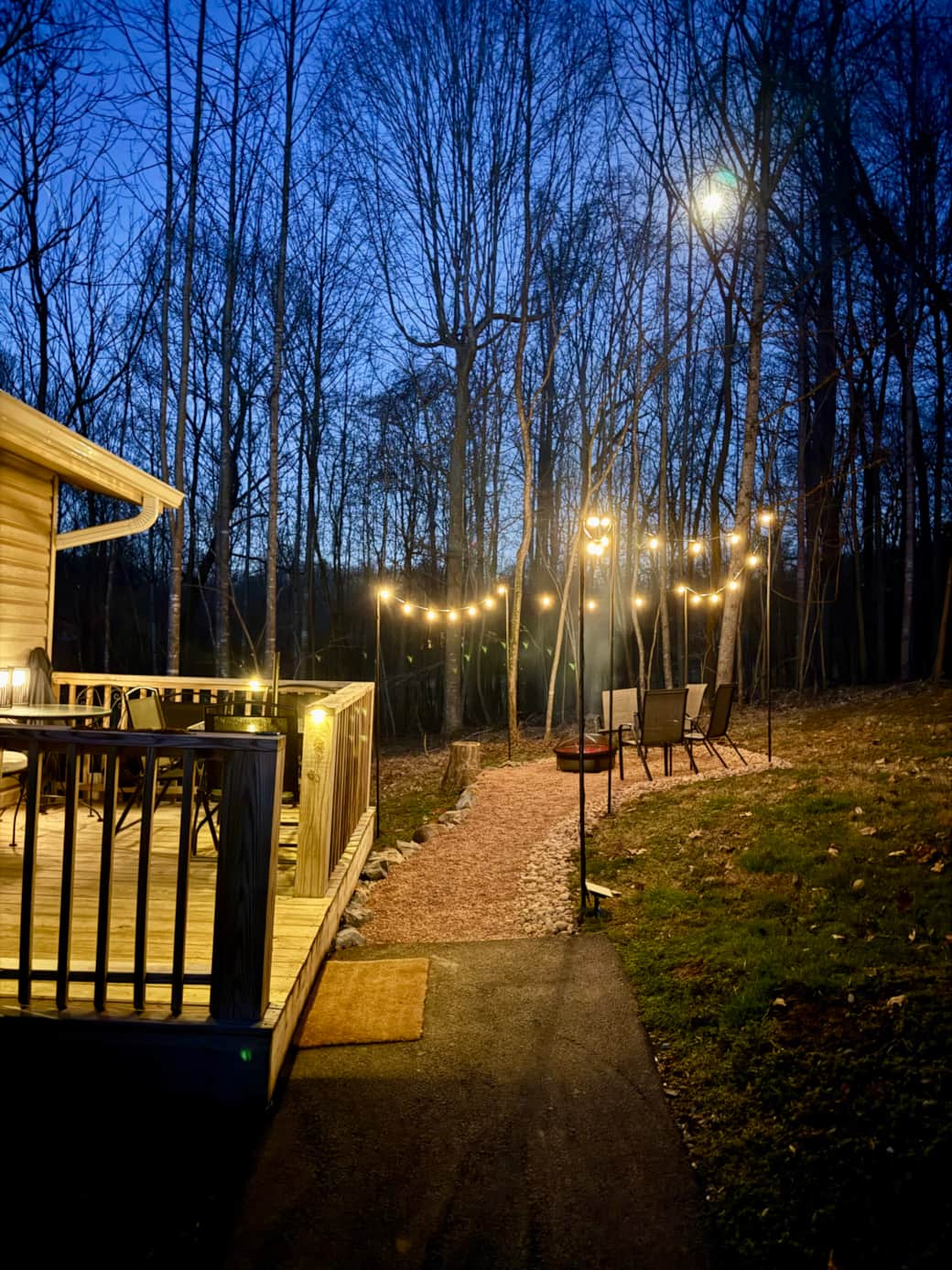 Evenings by the fire pit in the Tennessee hills.