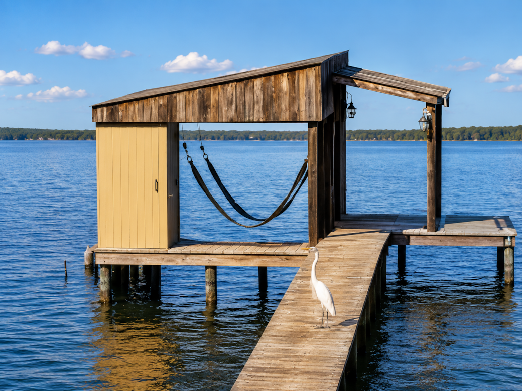 Bring your boat! Private covered slip included with your lakefront stay