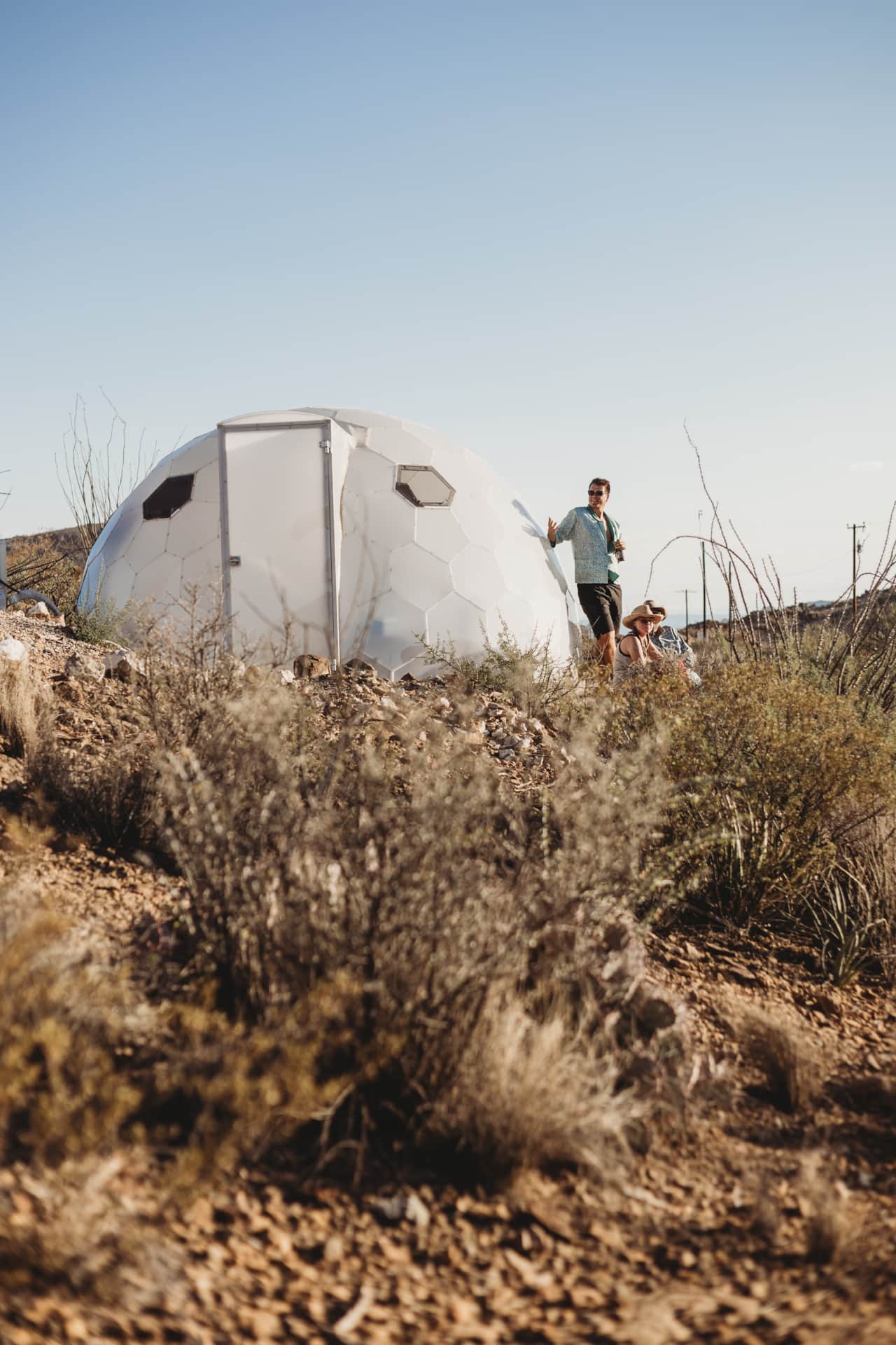 Space Pod 002 – geodesic dome desert escape near Big Bend, Terlingua TX