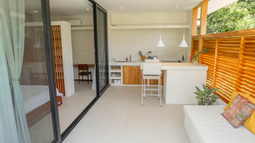 Outdoor living room and kitchen
