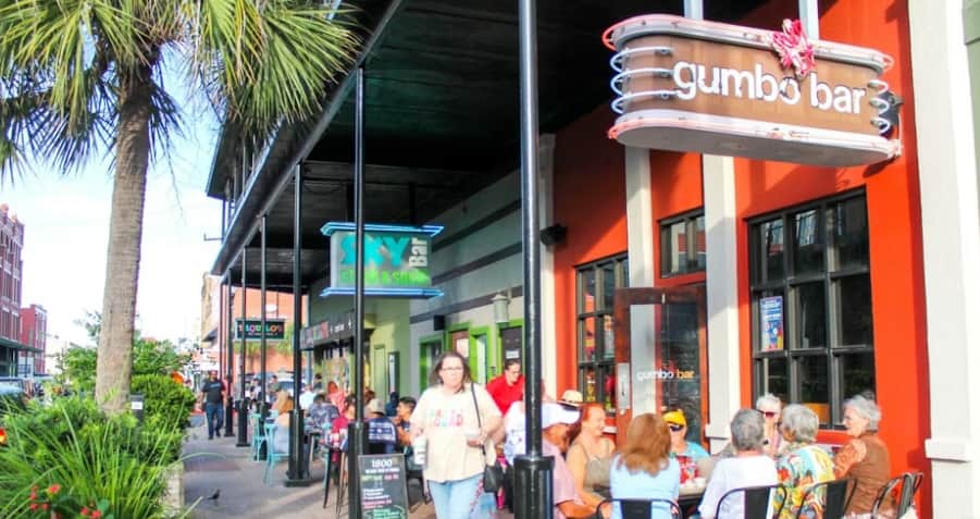 Little Daddys Gumbo Bar in downtown Galveston Texas known for Cajun comfort food and gumbo