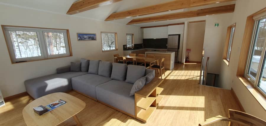 Open-plan lounge, dining and kitchen