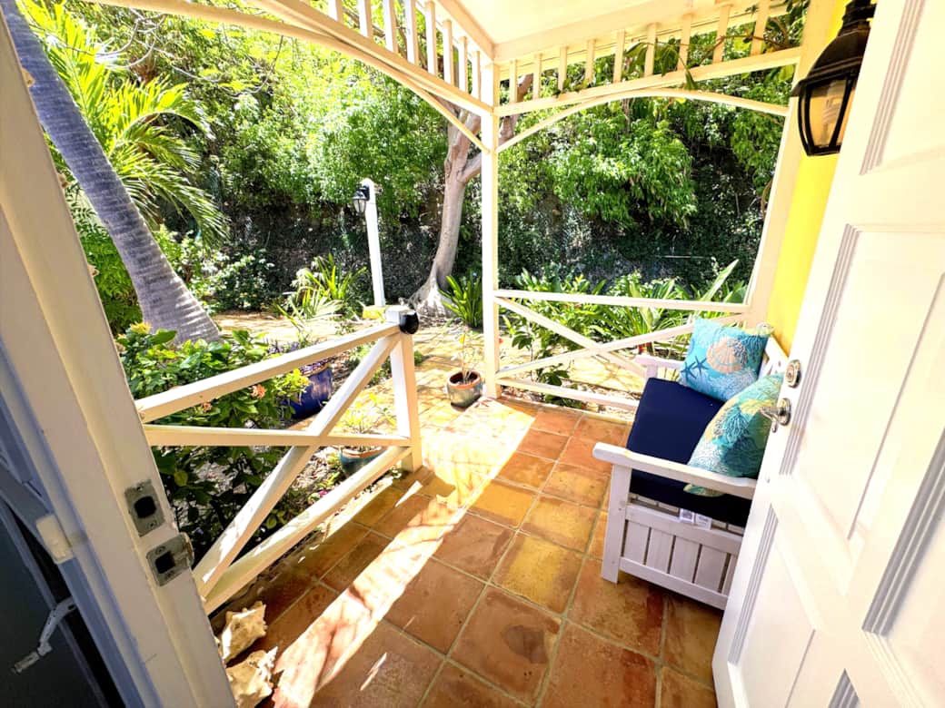 Look out the front door to enjoy tropical landscape