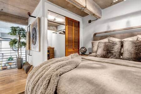 Loft bedroom with Cloud king bed