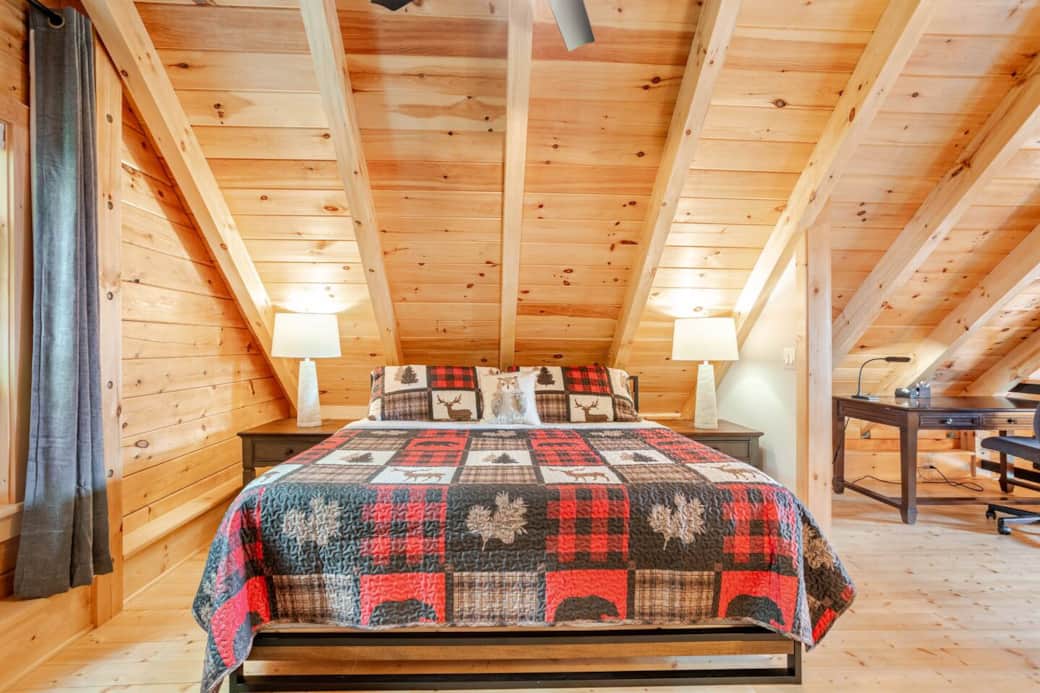 Spacious bedroom with a king bed and oh so much space. Gorgeous view from the windows!