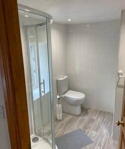 Modern bathroom with shower