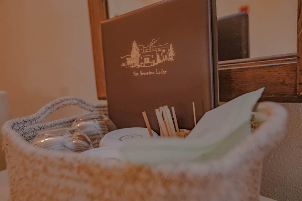 Mugs and glasses provided in room.