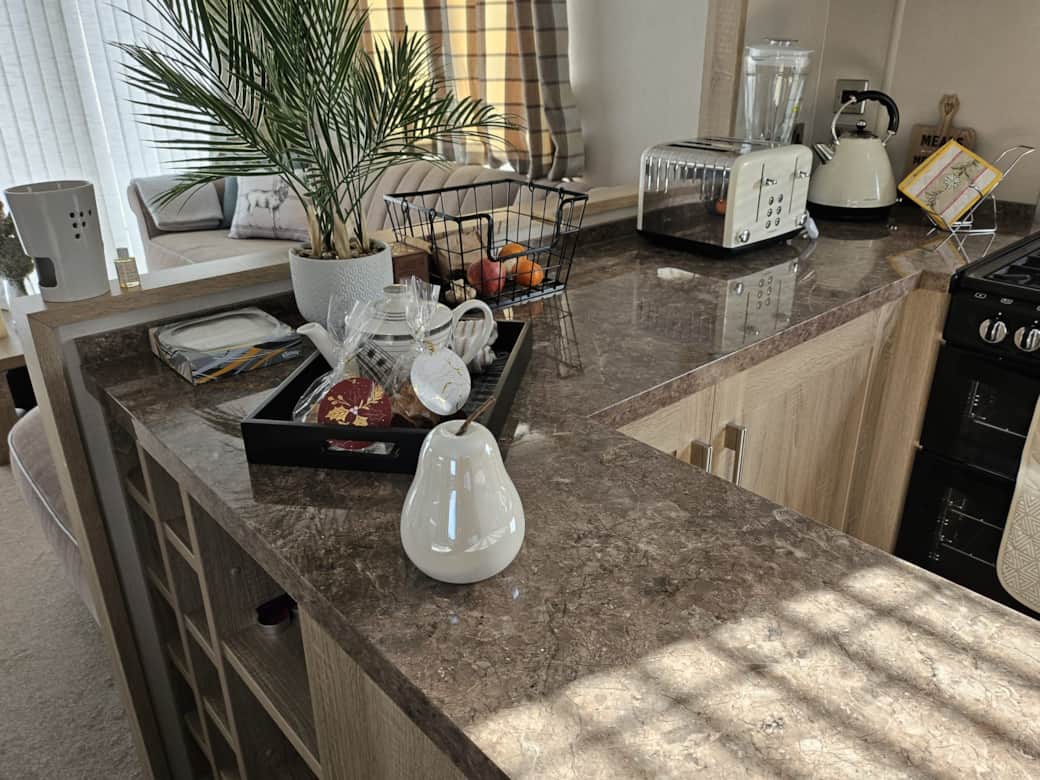 Bright kitchen.