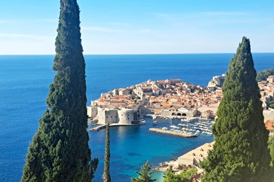 Photo of Dubrovnik's old town taken from the balcony off the bedrooms (zoomed in slightly).