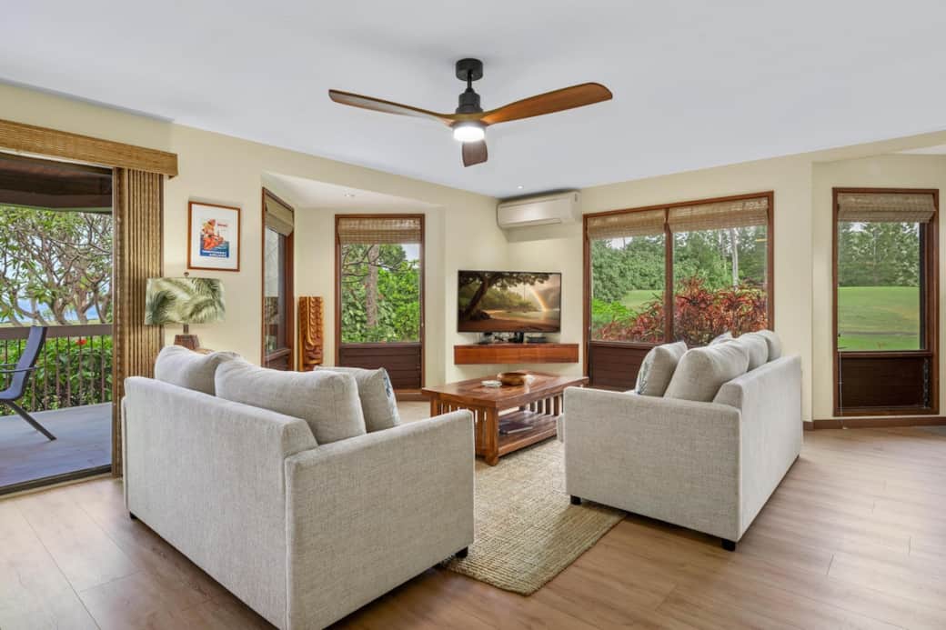 Relax in style! This corner unit features golf views in one direction and ocean views in the other!