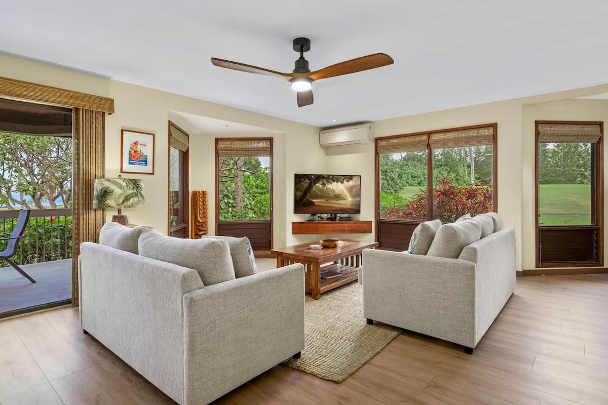 Relax in style! This corner unit features golf views in one direction and ocean views in the other!