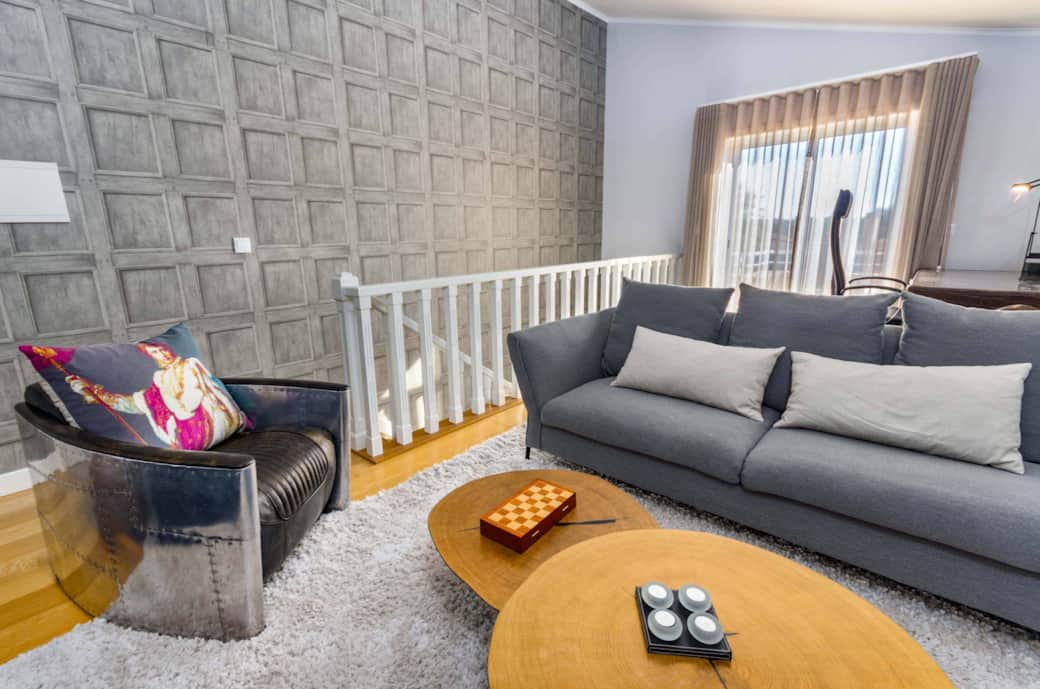 Cascais penthouse tv lounge workspace