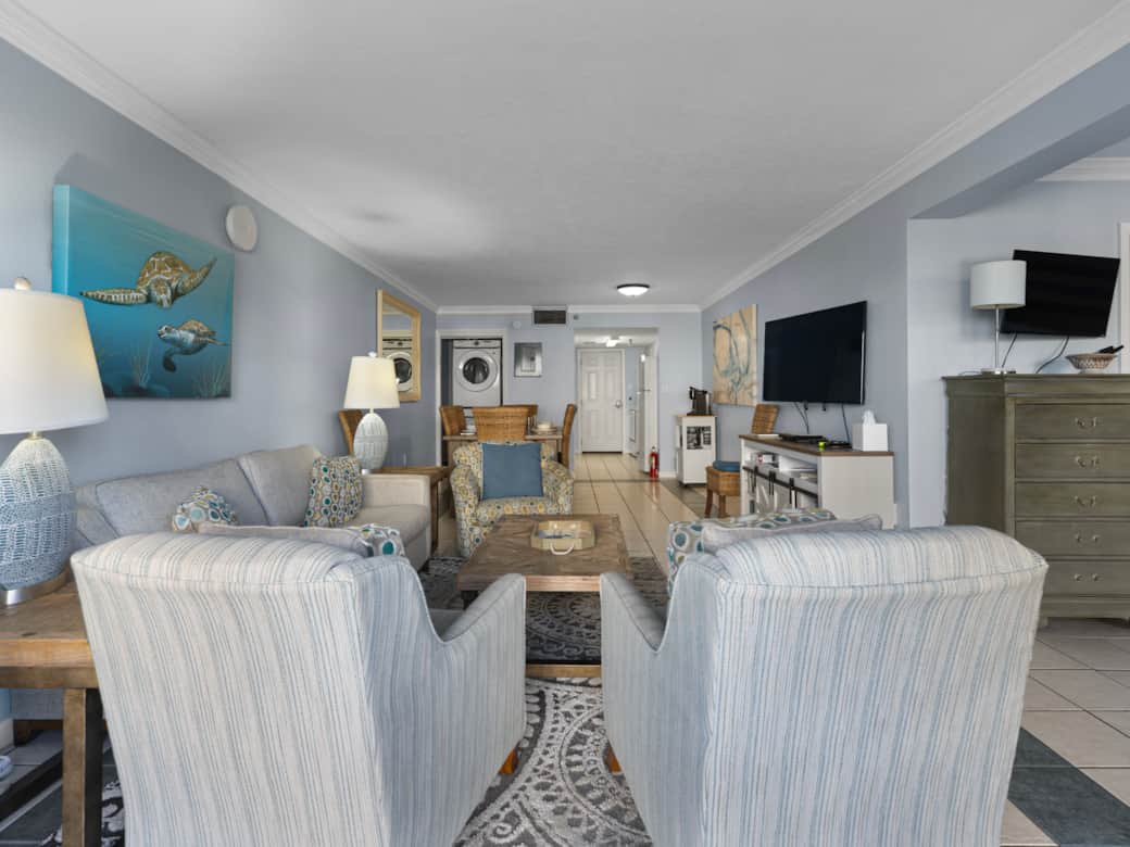 Open living room and dining room