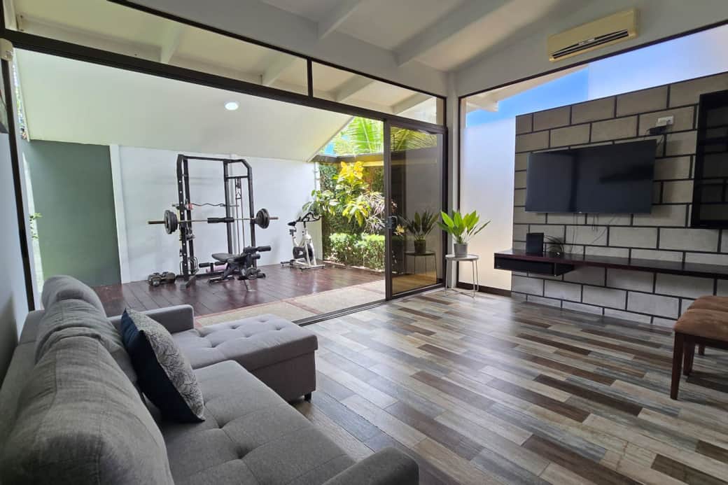 Sunroom with glass doors