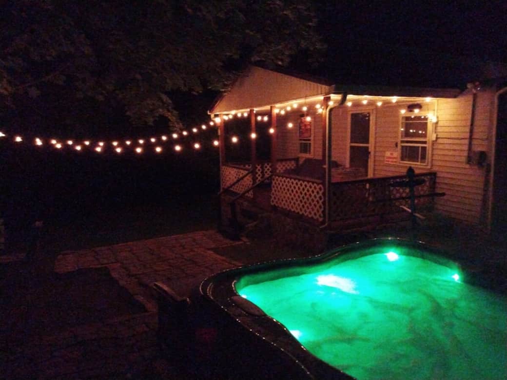 Hot Tub At Night With Music From The Outdoor Speakers