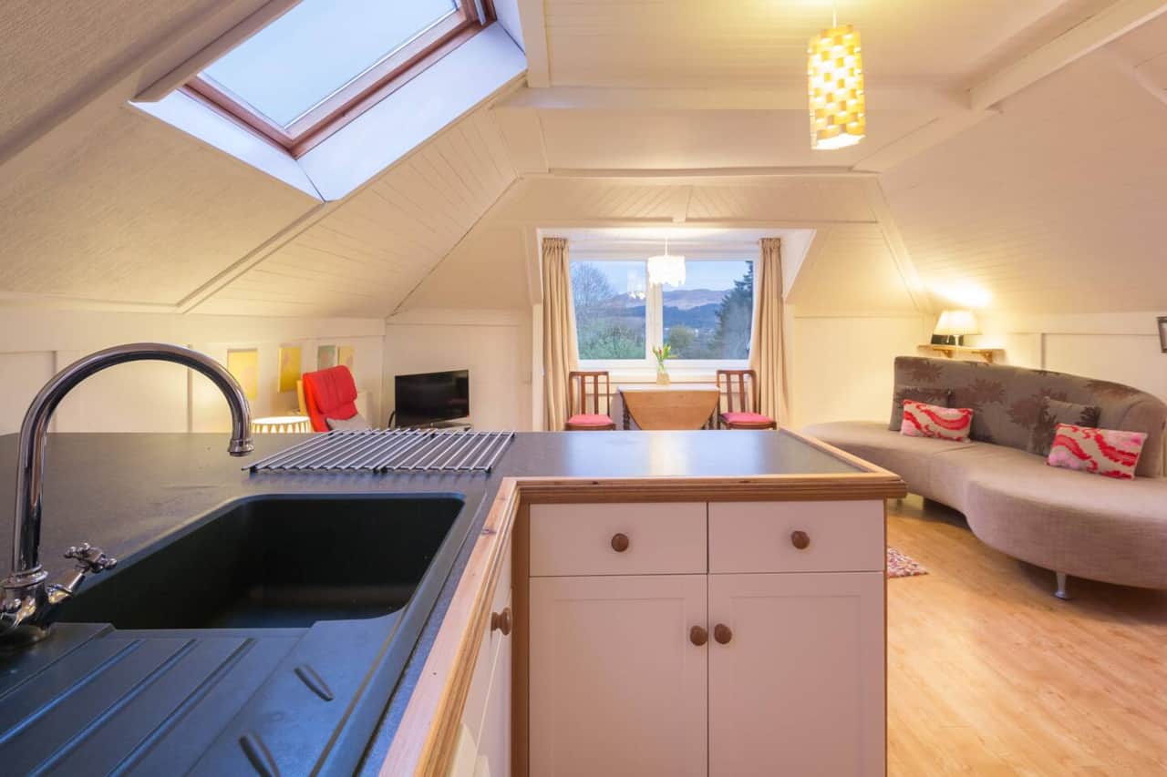 Castle Cottage kitchen and living room