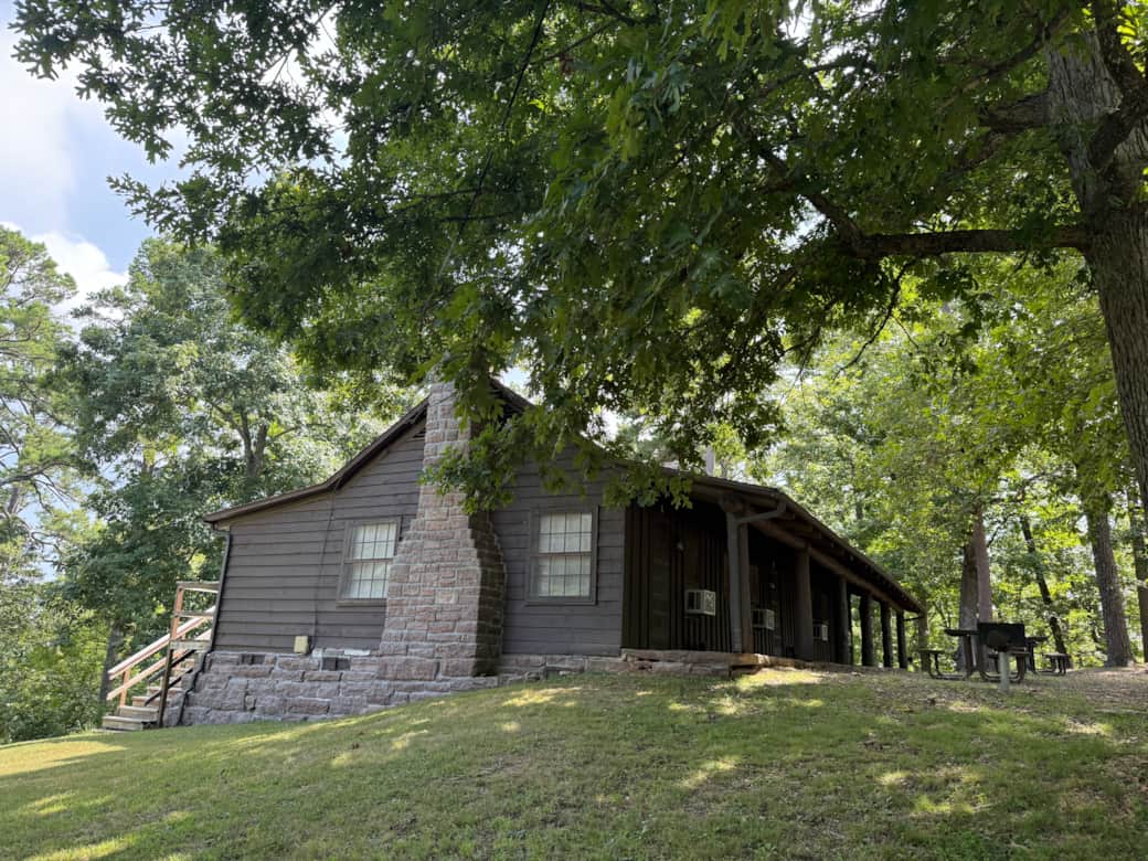 Rustic stone and wood cabin at Buffalo Point near Buffalo National River Arkansas Rustic stone and wood cabin at Buffalo Point near Buffalo National River Arkansas