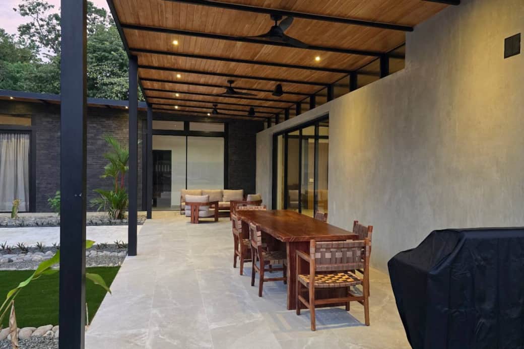 Large back yard, perfect for family event. large Baja pool and sitting area, sofa set and large dinning table sit 12 people. quite and private.  feel the luxury of Costa rica