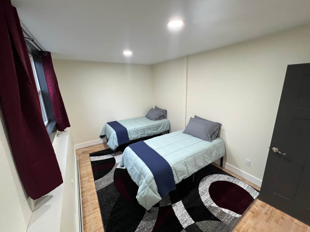 2nd bedroom is fitted with 2 twin beds.