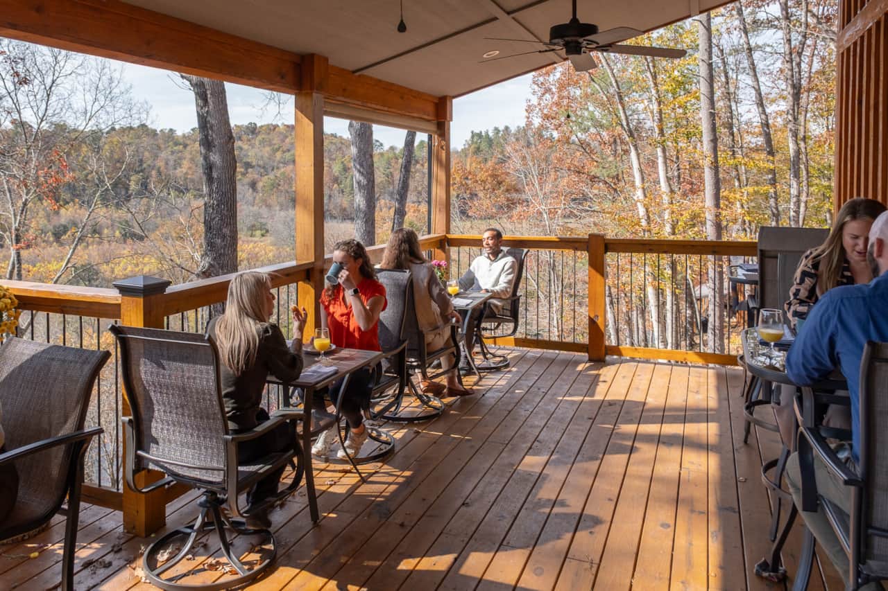 Lunch on the Upper Covered Porch