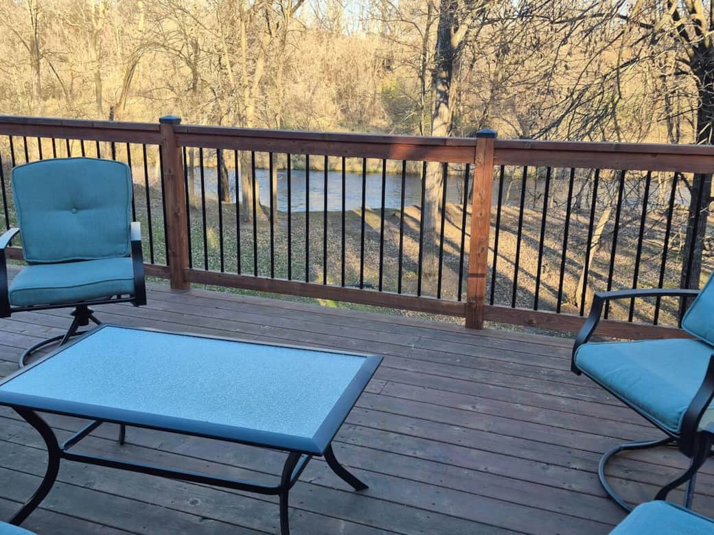 The huge deck offers amazing river views!