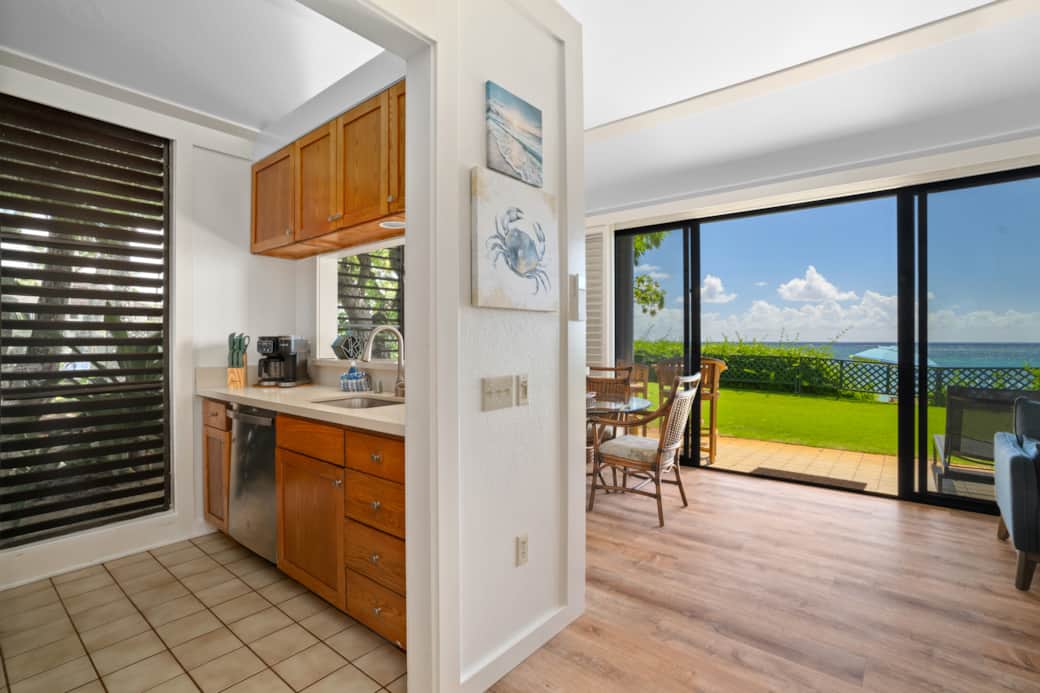 From kitchen to coastline in seconds — enjoy ocean views while preparing meals or dining al fresco o