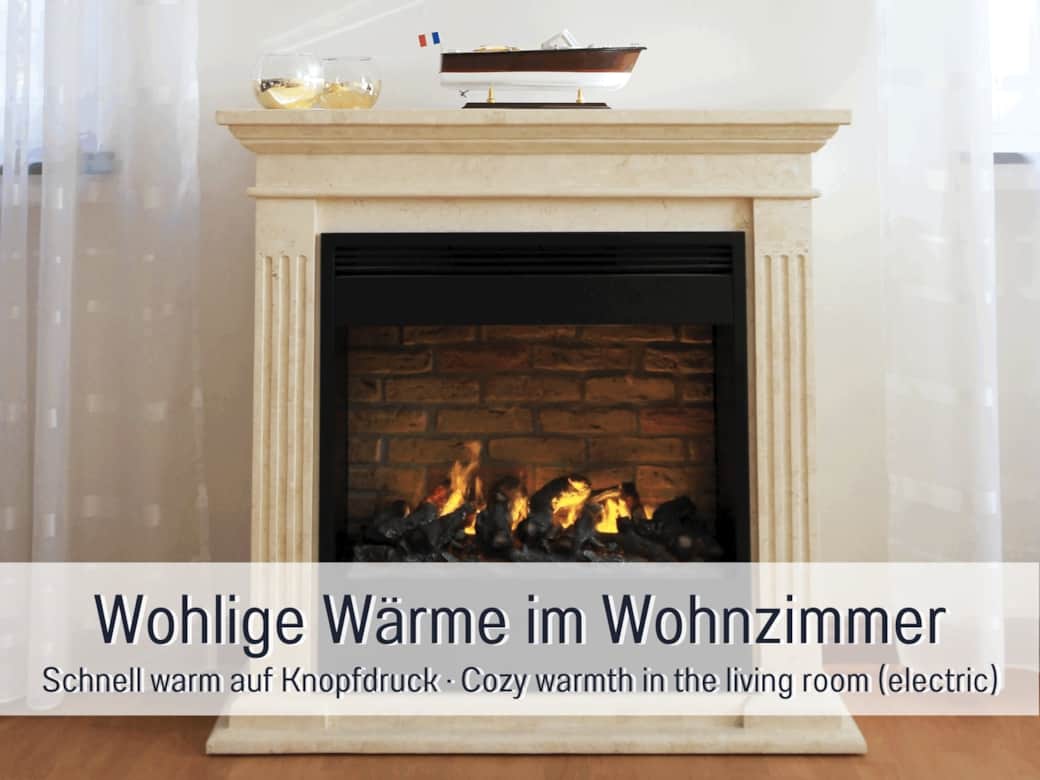 Elektrischer Kamin, wärmt sofort